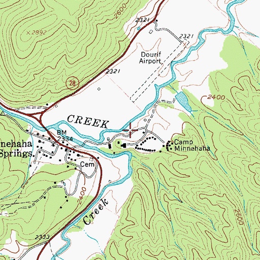 Topographic Map of Minnehaha Spring, WV