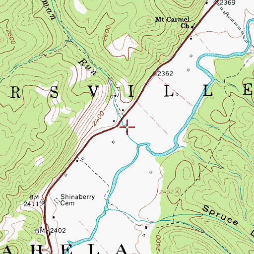 Topographic Map of Ruckman Run Spring, WV