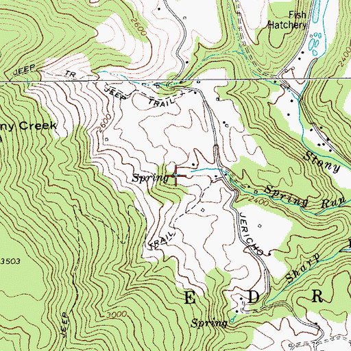 Topographic Map of Sharp Spring, WV