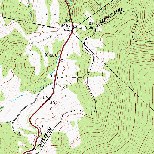 Topographic Map of Troy Mace Spring, WV