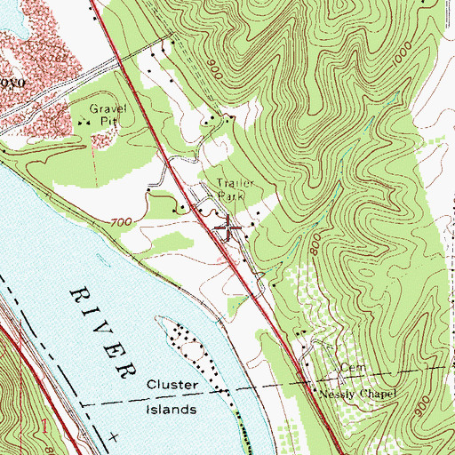 Topographic Map of Brownsdale Mobile Home Park, WV