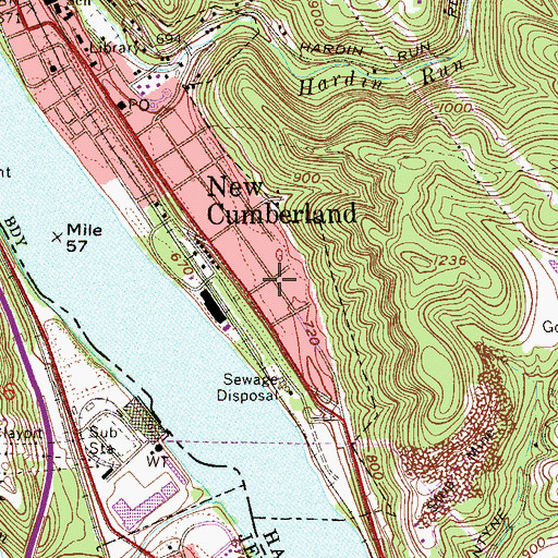 Topographic Map of Chelsea, WV