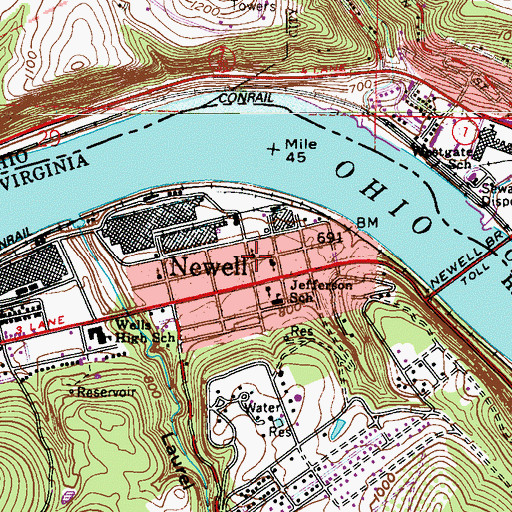 Topographic Map of First Methodist Episcopal Church, WV