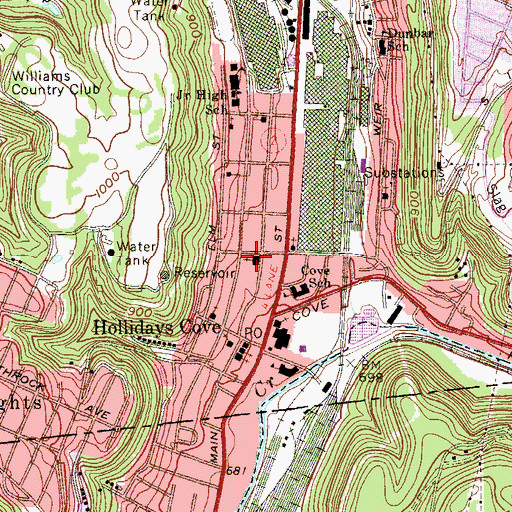 Topographic Map of First United Methodist Church, WV