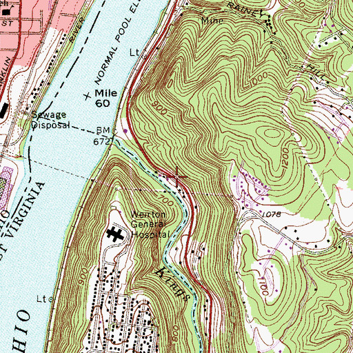 Topographic Map of Kings Creek, WV
