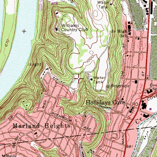 Topographic Map of Margaret M Weir Park, WV