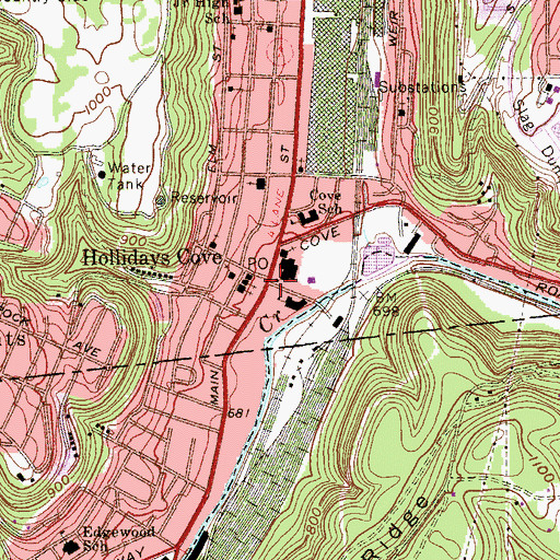 Topographic Map of Mary H Weir Public Library, WV