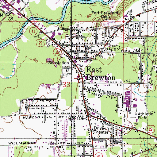 Topographic Map of First United Methodist Church of East Brewton, AL