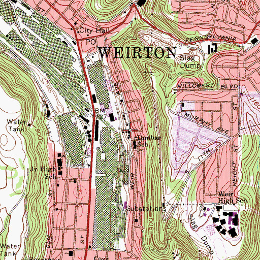 Topographic Map of Mount Olive Baptist Church, WV