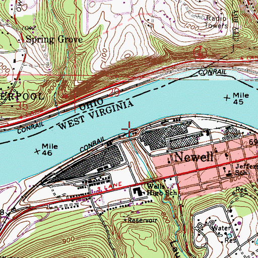 Topographic Map of Muchmores Run, WV