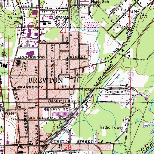 Topographic Map of Holy Temple Church of God, AL