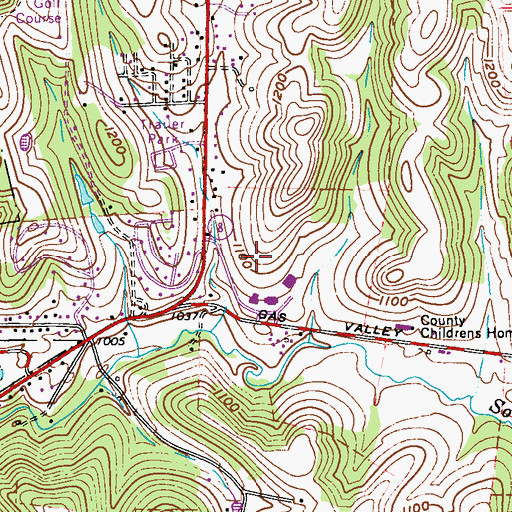 Topographic Map of Oak Glen Middle School, WV