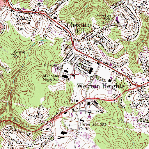 Topographic Map of Saint Joseph the Worker Roman Catholic Church, WV