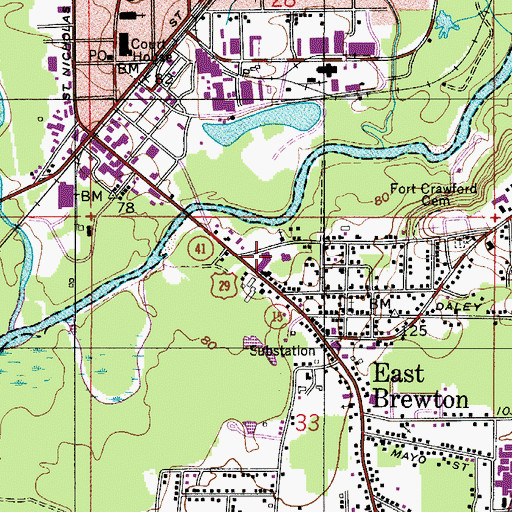 Topographic Map of Hortons Plaza Shopping Center, AL