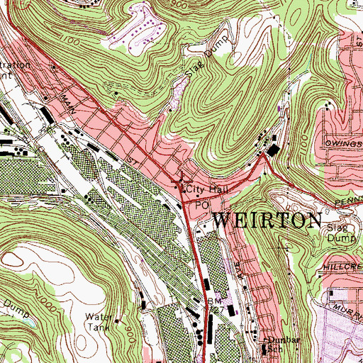 Topographic Map of Saint Pauls Roman Catholic Church, WV