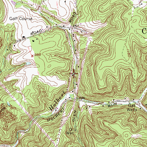 Topographic Map of Shady Glen School (historical), WV