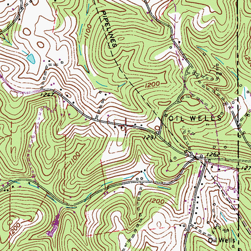 Topographic Map of Turkeyfoot (historical), WV