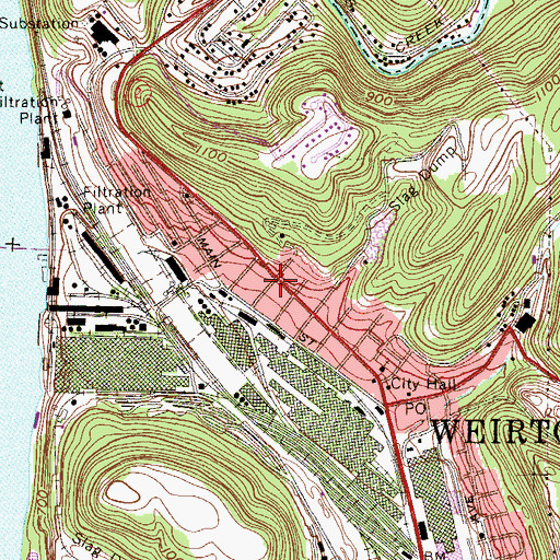 Topographic Map of Weirton Christian Church, WV