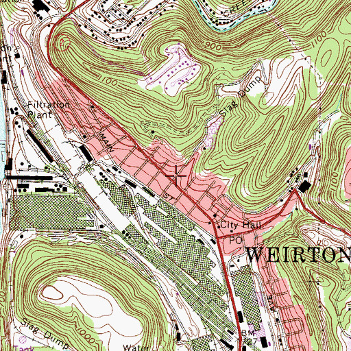 Topographic Map of Weirton Elementary School (historical), WV