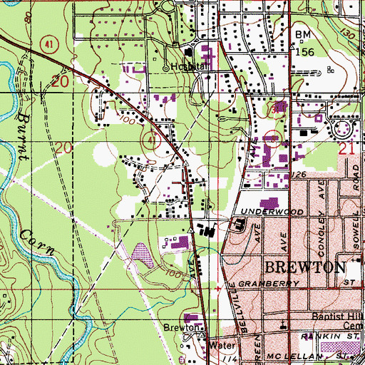 Topographic Map of Mount Zion African Methodist Episcopal Church, AL