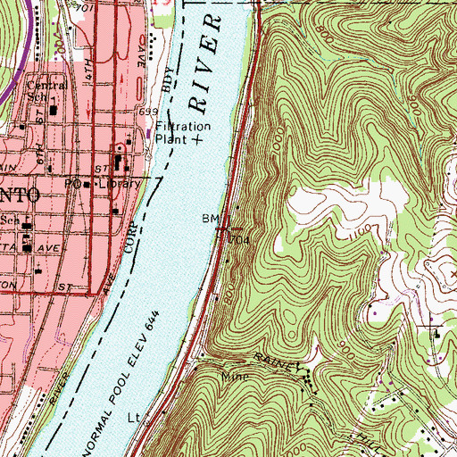 Topographic Map of Zalia, WV