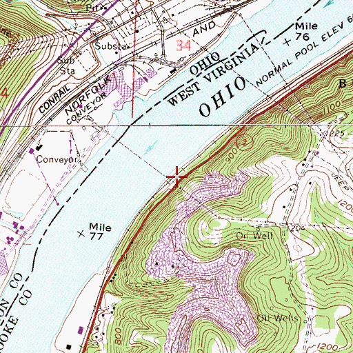 Topographic Map of Bowman (historical), WV