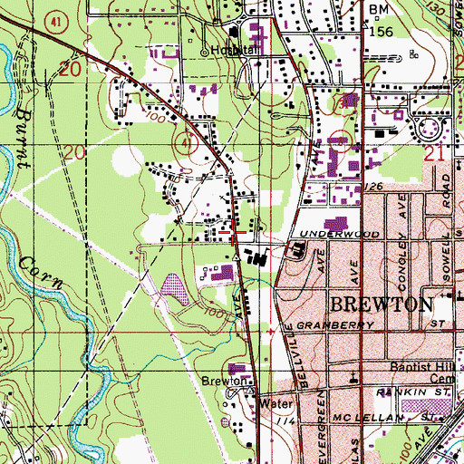 Topographic Map of Prayer House Church of God in Christ, AL