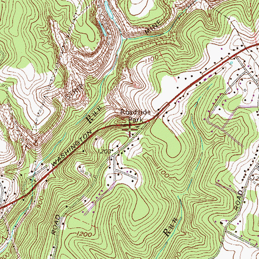 Topographic Map of Brooke County, WV