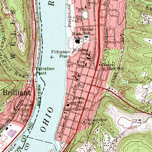 Topographic Map of Christ Episcopal Church, WV