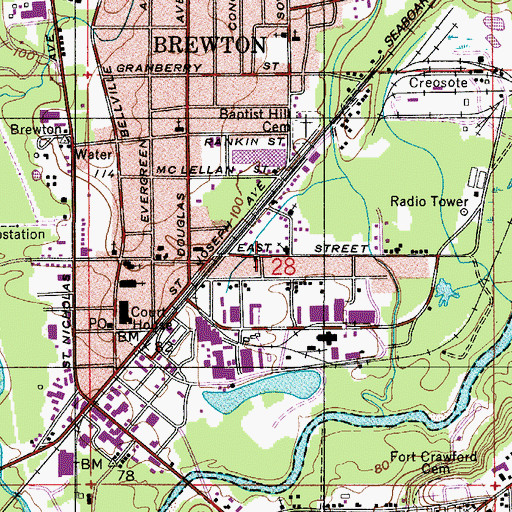 Topographic Map of Shiloah United Methodist Church, AL