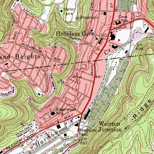 Topographic Map of Church of Christ, WV