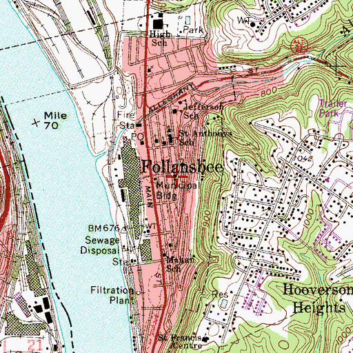 Topographic Map of First Christian Church, WV