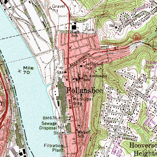 Topographic Map of First Methodist Church, WV