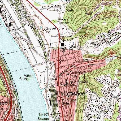 Topographic Map of First United Presbyterian Church, WV