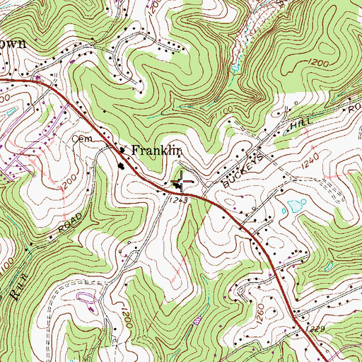 Topographic Map of Franklin Primary School, WV