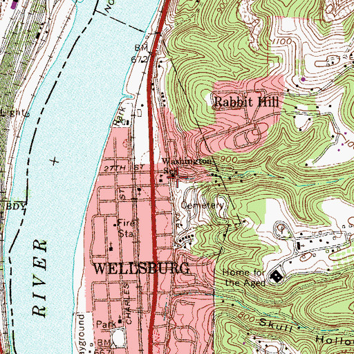 Topographic Map of Free Methodist Church, WV