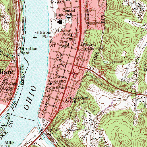 Topographic Map of Henderson Chapel African Methodist Episcopal Church, WV