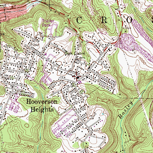 Topographic Map of Hooverson Heights Primary School, WV