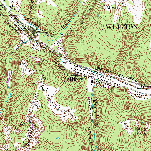Topographic Map of Immaculate Conception Roman Catholic Church (historical), WV