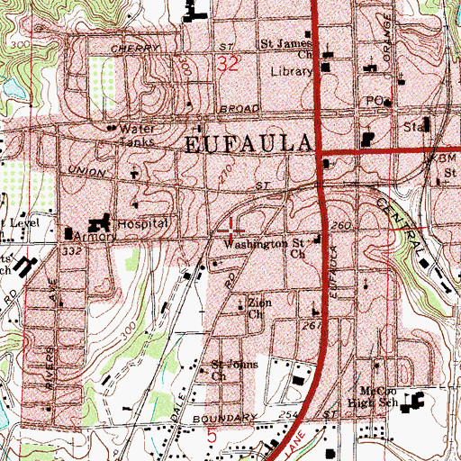 Topographic Map of Advance Church of God, AL
