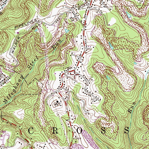 Topographic Map of Longview Heights, WV