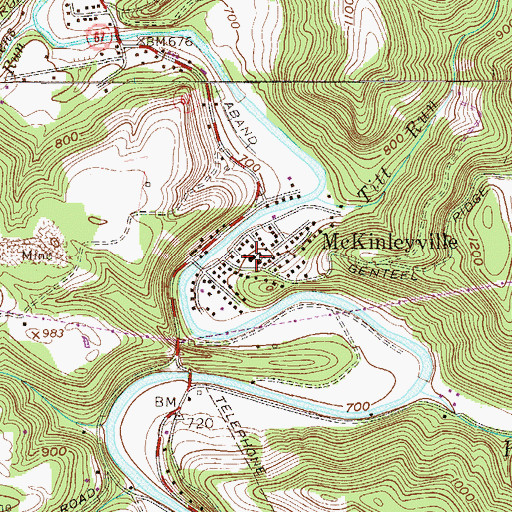 Topographic Map of McKinleyville School (historical), WV