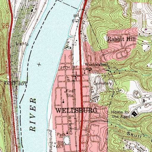 Topographic Map of Reorganized Church of Jesus Christ of Latter Day Saints, WV