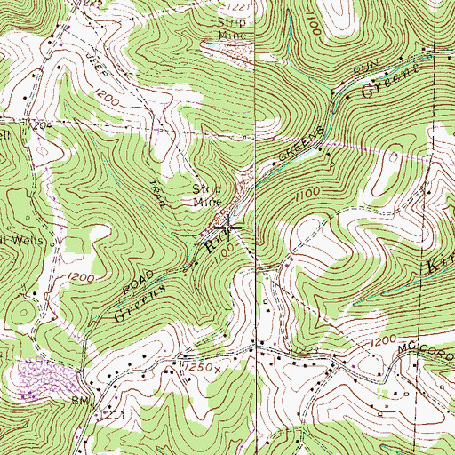 Topographic Map of Wells School (historical), WV