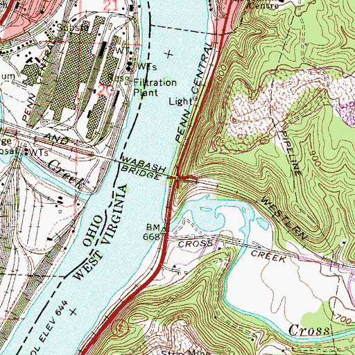 Topographic Map of Wellsburg Station (historical), WV