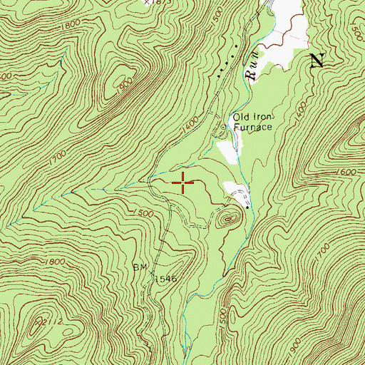 Topographic Map of Capon Furnace, WV