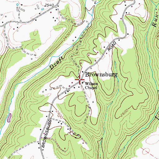 Topographic Map of Brownsburg, WV