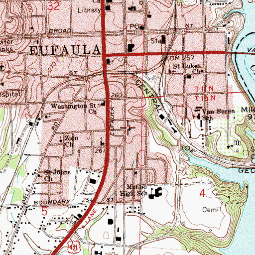 Topographic Map of Church of God, AL