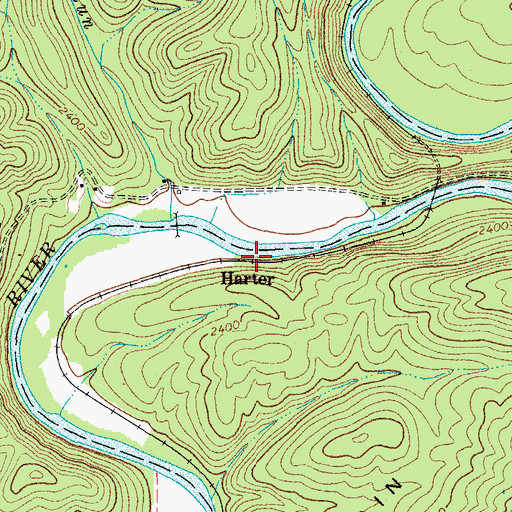 Topographic Map of Harter, WV