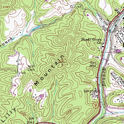 Topographic Map of Lilly Mountain, WV
